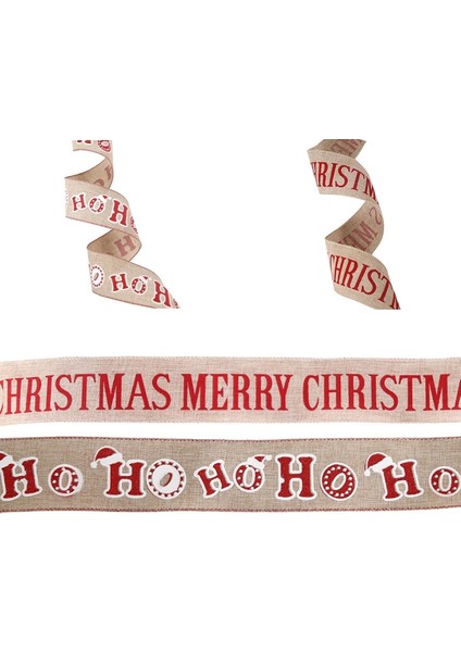 3 Pcs Noel Mektupları Diy Taklit Keten Rulo Dekorasyon Hediye Malzemesi Paketi (2m Noel) (Yurt Dışından)