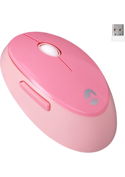 Round KM-6282 Pembe Kablosuz Q Multimedia Klavye + Mouse Set