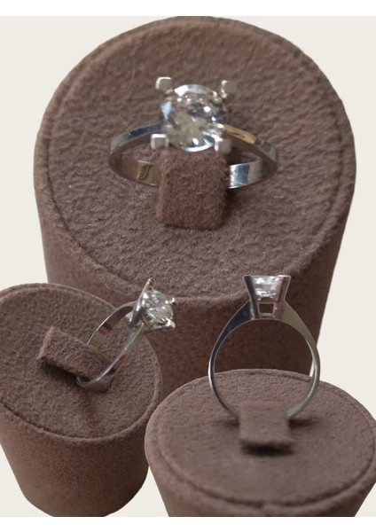 Tek Taş Gümüş Yüzük - 16 Numara - Renk Beyaz