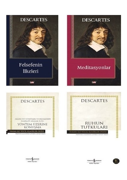 Ruhun Tutkuları - Yöntem Üzerine Konuşma - Felsefenin Ilkeleri - Meditasyonlar 4 Kitap Set - Descartes