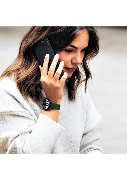 Samsung Galaxy Watch 4 - 5 - 6 - 7 Pro Watch 6 Classic 40MM 43MM 44MM 47MM Watch 5 / Watch 5 Pro 40 44 45 Watch 4 40 42 44 46MM 20MM Yeşil Deri Kordon