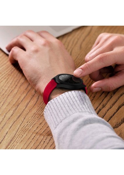 Samsung Galaxy Watch 4 5 6 7 Watch 6 Classic 40MM 43MM 44MM 47MM Watch 5 / Watch 5 Pro 40 44 45 Watch 4 40 42 44 46MM 20MM Kırmızı Deri Kordon fırsatları