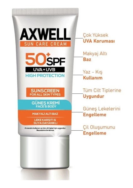 Sun Care Cream Leke Karşıtı Güneş Kremi Çok Yüksek Koruma 50+ Spf 50ML