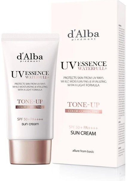 Dalba Waterfull Essence Tone Up Sun Cream SPF50+ Pa++++ Aydınlatıcı ve Ton Eşitleyici Güneş Kremi