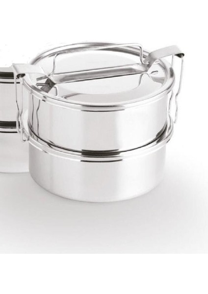 Paslanmaz Çelik 2li Sefer Tası 1 Lt Tek Kişilik Yemek Taşıma Kabı 500ML X2 Isıtılabilir %100 Metal