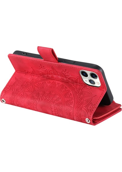 Mandala Çiçek Apple iPhone 11 Pro 5.8 İnç İçin Baskılı Telefon Kılıfı, Fermuarlı Cep Cüzdanı Stand Çok Kart Yuvası Pu Deri (Yurt Dışından) fırsatları