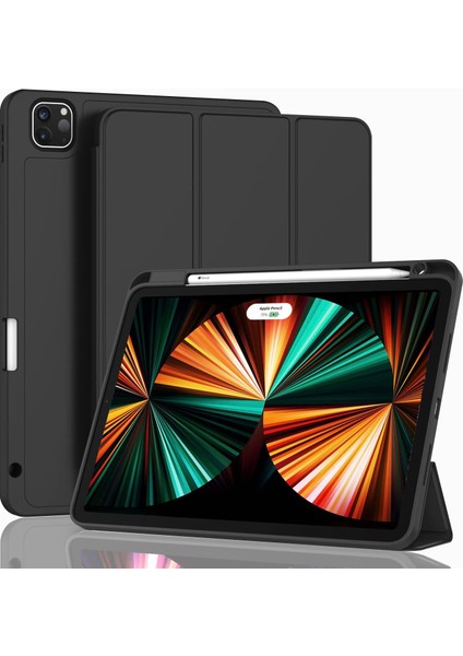 Apple iPad Pro 12.9 6. Nesil 5. Nesil Kılıf Pen Charge Kalem Bölmeli A2378 A2379 A2461 A2462 2022 A2436 A2437 A2764 A2766