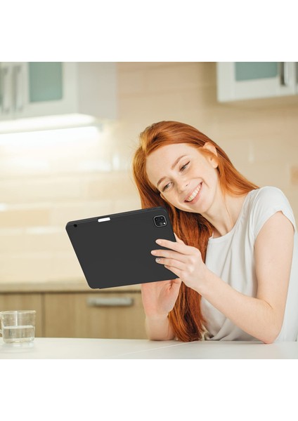 Apple iPad Pro 12.9 6. Nesil 5. Nesil Kılıf Pen Charge Kalem Bölmeli A2378 A2379 A2461 A2462 2022 A2436 A2437 A2764 A2766
