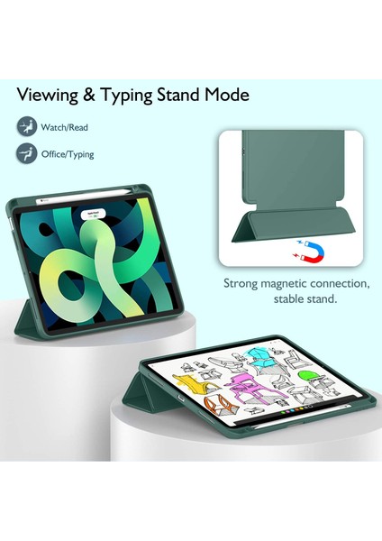 Apple iPad Air 11inç 2024 Air 4/5/6.Nesil 10.9" Kılıf Pen Charge Kalem Bölmeli (10.Nesil Değildir) fırsatları