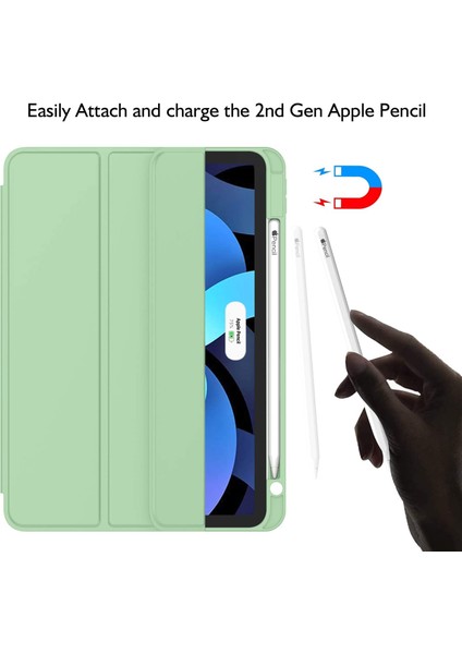 Apple iPad Air 11inç 2024 Air 4/5/6.Nesil 10.9" Kılıf Pen Charge Kalem Bölmeli (10.Nesil Değildir)