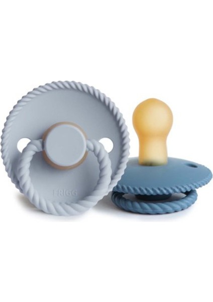 Frıgg Rope Ikili Kauçuk Emzik - Ocean View / Powder Blue 0-6 Ay