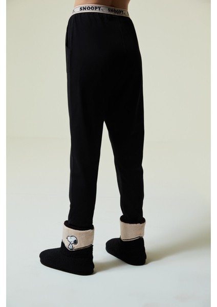 Siyah Snoopy Pantolon