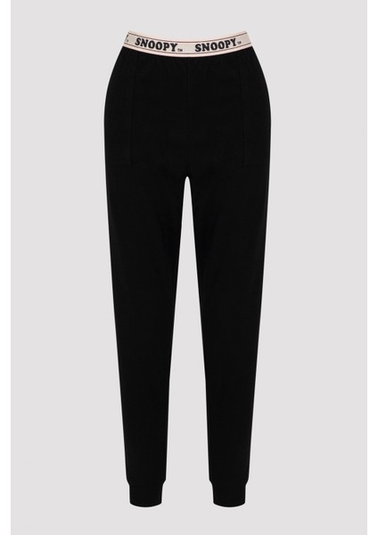 Siyah Snoopy Pantolon