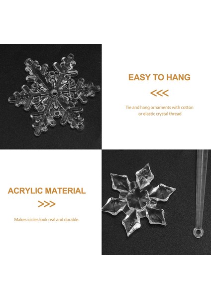 40 Adet Kar Tanesi Saçağı Noel Süsleri Yeni Yıl Süsleri Kristal Noel Ağacı Şeffaf Süsler (Yurt Dışından) fırsatları