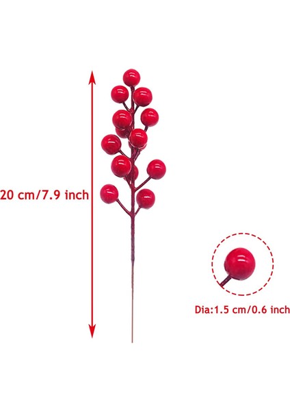 Kırmızı Berry Sapları, 24 Paket 7.9 Inç Yapay Noel Meyveleri Holly Noel Ağacı İçin Şube Seçtikleri, Dıy Çelenk, Parti (Yurt Dışından)