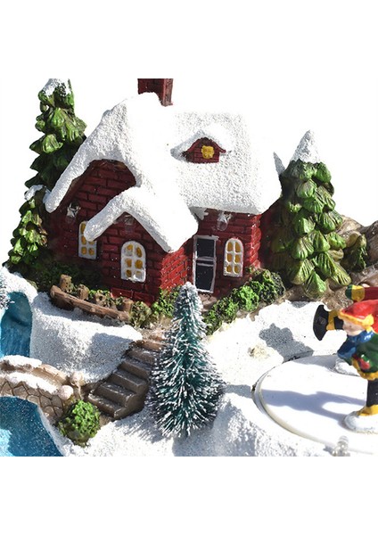 Noel Parlayan Noel Evleri Köy Noel Süslemeleri Ev Dekorasyonu İçin LED Işıkları ile Kar Evi A (Yurt Dışından) fiyatları