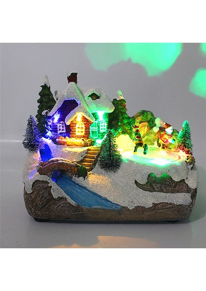 Noel Parlayan Noel Evleri Köy Noel Süslemeleri Ev Dekorasyonu İçin LED Işıkları ile Kar Evi A (Yurt Dışından) fırsatları