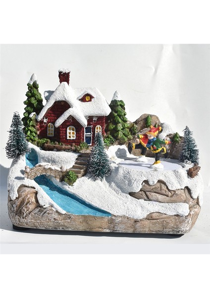 Noel Parlayan Noel Evleri Köy Noel Süslemeleri Ev Dekorasyonu İçin LED Işıkları ile Kar Evi A (Yurt Dışından) indirimleri