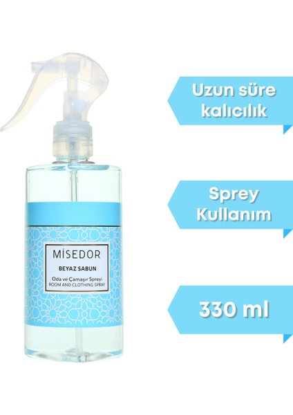 2 Li Set Beyaz Sabun ve Marine Oda Kokusu ve Çamaşır Spreyi 330 ml