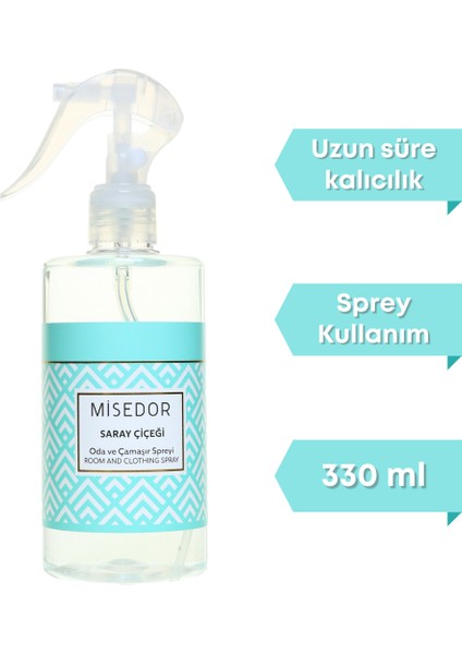 2 Li Set Gül Bahçesi ve Saray Çiçeği Oda Kokusu ve Çamaşır Spreyi 330 ml