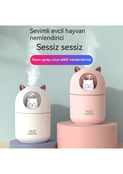 USB Şarj Sevimli Kedi Nemlendirici Kedi Sevimli Evcil Hayvan Gece Lambası