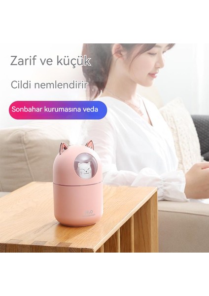 USB Şarj Sevimli Kedi Nemlendirici Kedi Sevimli Evcil Hayvan Gece Lambası