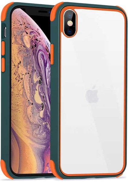 Apple iPhone Xs Max 6.5 Kenarları Renkli Pc Kılıf Kapak