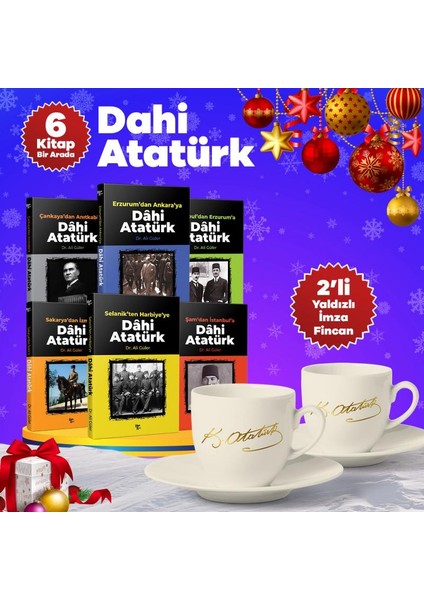Yılbaşı Dahi Atatürk ve Ikili Yaldızlı Imza Fincan