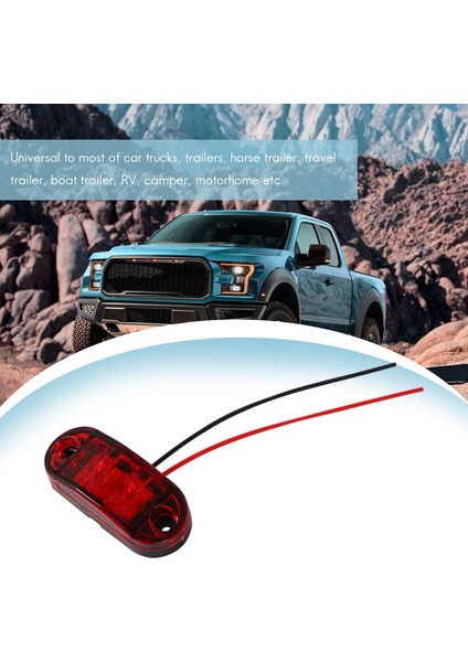 Kırmızı LED 2.5 İnç 2 Diyot Işık Oval Gümrükleme Römork Kamyon Yan Işaretleyici Lambası (Yurt Dışından) fırsatları