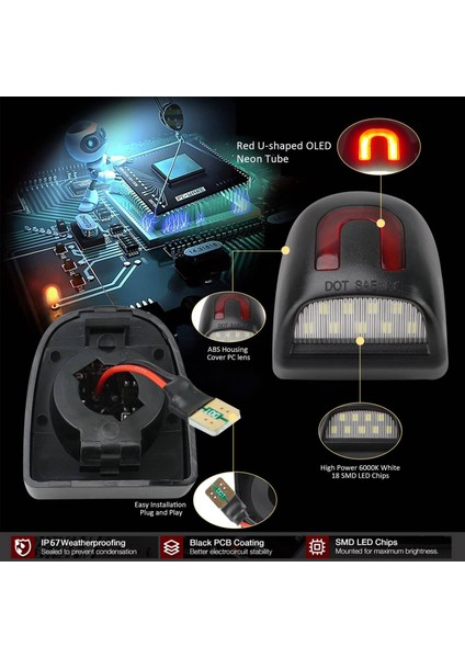 2pcs Kırmızı U Tüp LED Plaka Lambaları Gmc-Sierra Için Silverado Için Chevy Için (Yurt Dışından) fırsatları