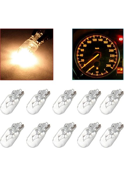 Araba T10 12 V 5 W 168 194 W5W Halojen Ampul Gösterge Paneli Gösterge Dash Lambası Okuma Işıkları, 10 Paket Sıcak Beyaz (Yurt Dışından) fiyatları