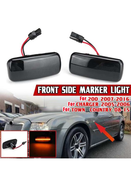 Chrysler 200 İçin 300C Sebring Dodge Caliber Nitro Lancia Jeep Pusula Araba LED Yan Işaretleyici Işık Dönüş Sinyal Işığı Siyah (Yurt Dışından) fiyatları