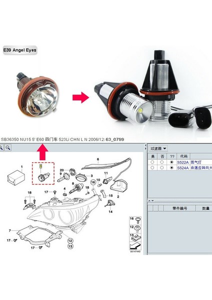 8000 K Amber LED Angel Eye Marker Halo Ampuller Lambalar -Bmw E39 E53 E60 E63 E64 E66 E87 5 6 7 X3 X5 [2 Adet Paket] (Yurt Dışından)