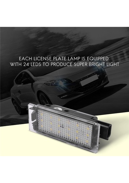 2 Adet Araba LED Numarası Plaka Işık Renault Megane 2 Clio Laguna 2 Megane 3 Twingo Master Vel Satis (Yurt Dışından)