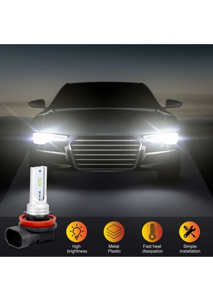 H8 H11 H16 LED Sis Ampulü, H16 LED Sis Lambası Yüksek Güçlü CSP-Y11, Soğuk Beyaz 6500K (2'li Paket) (Yurt Dışından) fiyatları