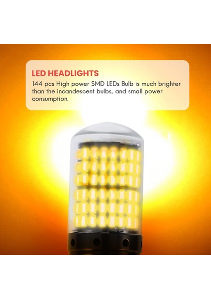 2X1156 BAU15S LED 3014 144 Smd 7506 1003 1073 Canbus Süper Parlak Araba Fren Ters Kuyruk Ampul Yüksek Güç (Yurt Dışından)