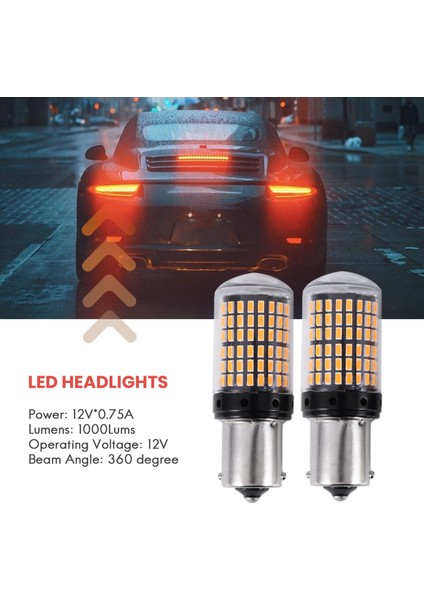 2X1156 BAU15S LED 3014 144 Smd 7506 1003 1073 Canbus Süper Parlak Araba Fren Ters Kuyruk Ampul Yüksek Güç (Yurt Dışından)