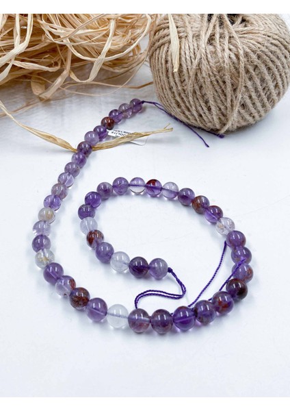 Lodolite Ametrin Küre Kesim 8 mm Doğal Taş Dizi