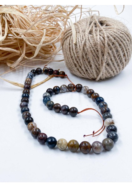 Pieterside Jasper Küre Kesim 8 mm Doğal Taş Dizi