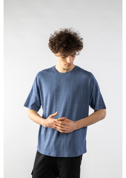 Erkek Jakarlı Oversize Kısa Kollu T-Shirt fiyatları