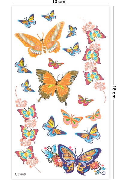 Uçan Kelebekler Renkli Dövme Tattoo