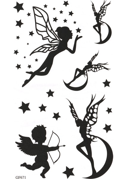 Peri Kızı Geçici Dövme Fairy Tattoo