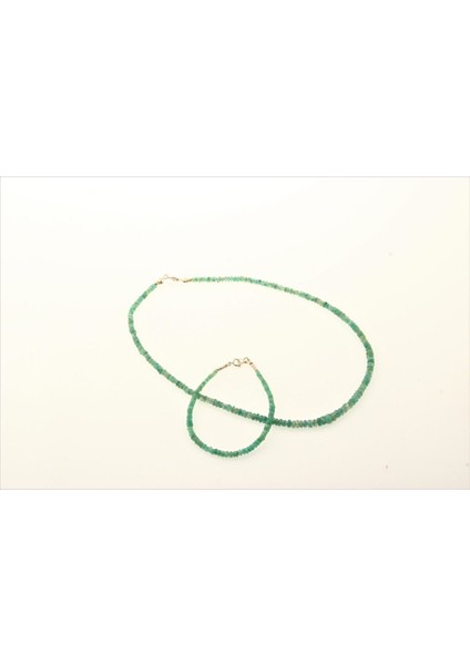 Sertifikalı Zümrüt Doğal Taş Bileklik ve Kolye Takım