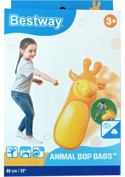 Bop Bags Zürafa Desenli Hacıyatmaz 89 cm Sulu Hacı Yatmaz