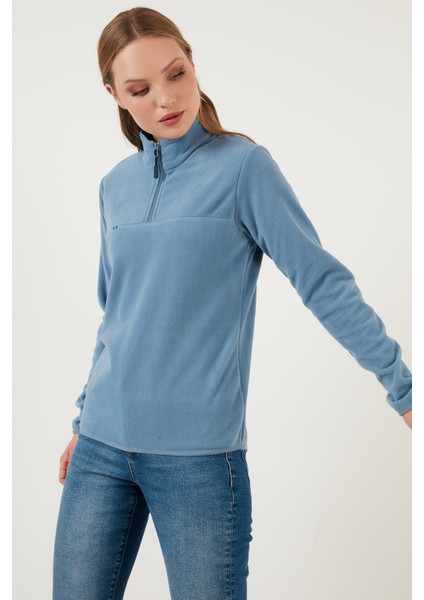 Slim Fit Yumuşak Dokulu Anti-Pilling Tüylenme Yapmayan Yarım Fermuarlı Polar Bayan POLAR 5907000