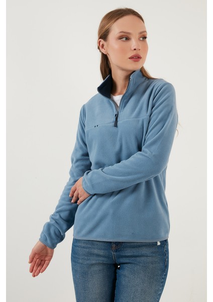 Slim Fit Yumuşak Dokulu Anti-Pilling Tüylenme Yapmayan Yarım Fermuarlı Polar Bayan POLAR 5907000