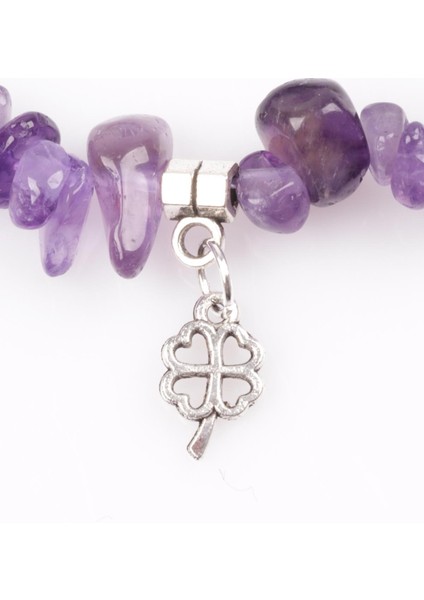 Sertifikalı Ametist Doğal Taş Hayat Ağacı Sallantılı Kırıktaş Bileklik