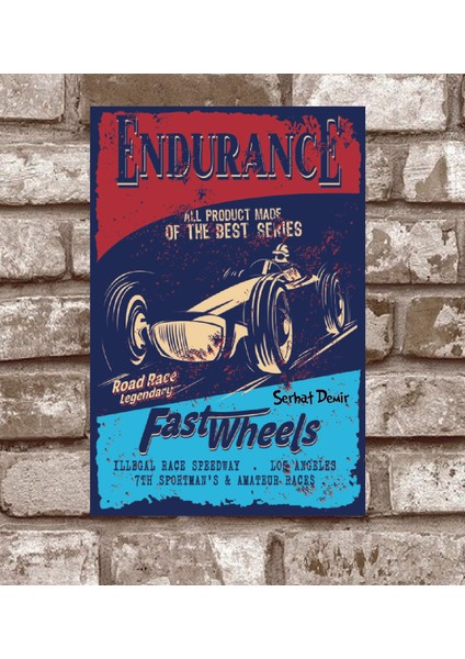 RETRO256-KIŞIYE Özel Endurance-Araba-Yarisi-Retro-Vintage-Metal-Poster