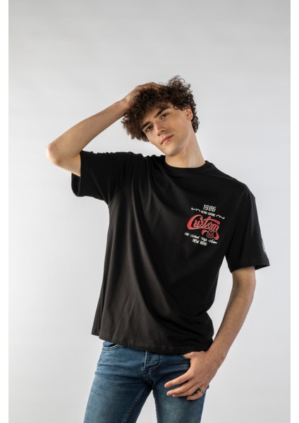 Erkek Custom Baskılı Oversize Kısa Kollu T-Shirt