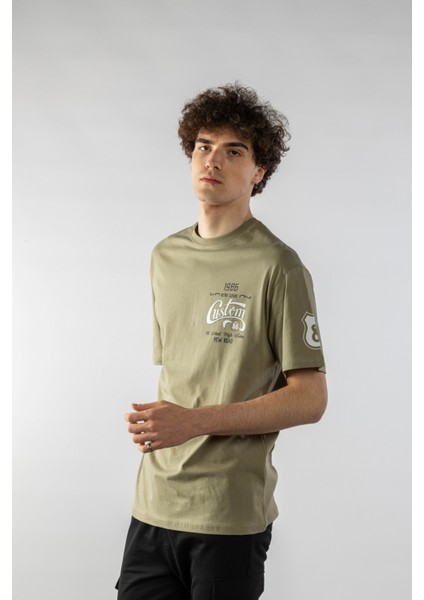 Erkek Custom Baskılı Oversize Kısa Kollu T-Shirt